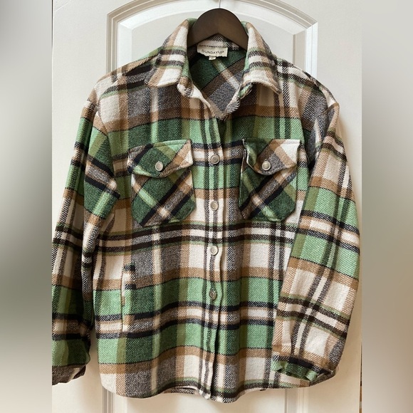 Sunday Up Jackets & Blazers - Sunday Up Flannel Shirt Jacket